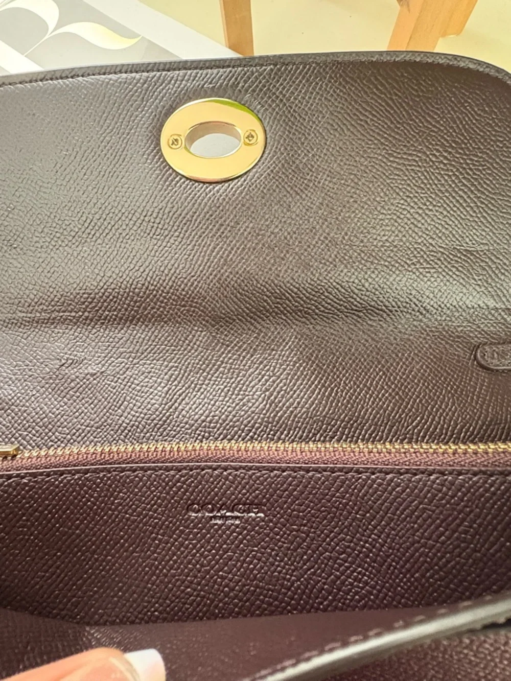 Coach Purple Shoulder Bag Gold Chain Strap Turn Lock Accent Detachable Strap - Picture 7 of 11